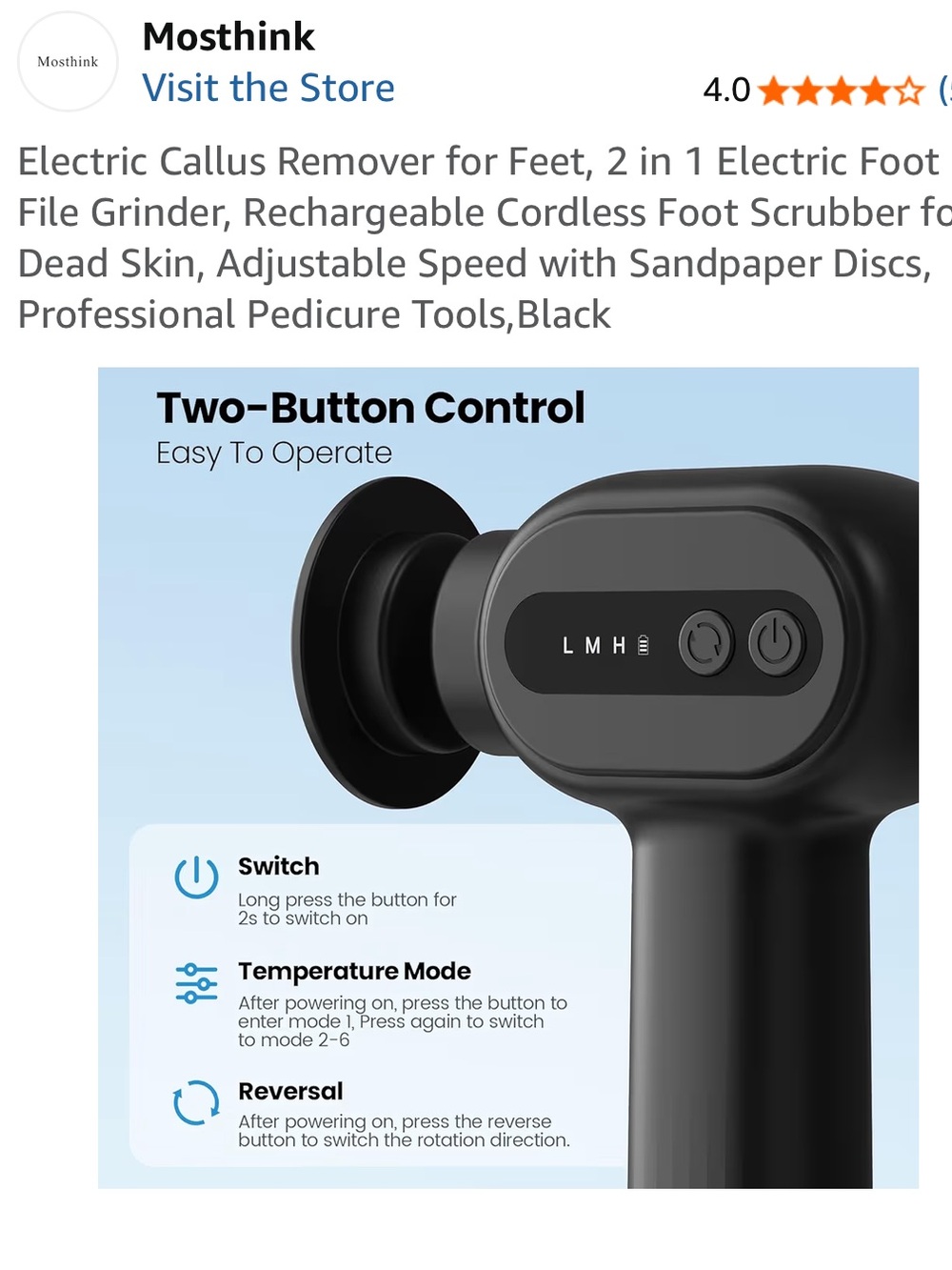 Black Handheld Percussion Massage Gun with Charging Base - Picture 7 of 17